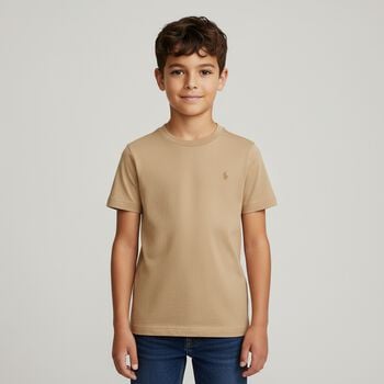 Boys Beige Logo T-Shirt