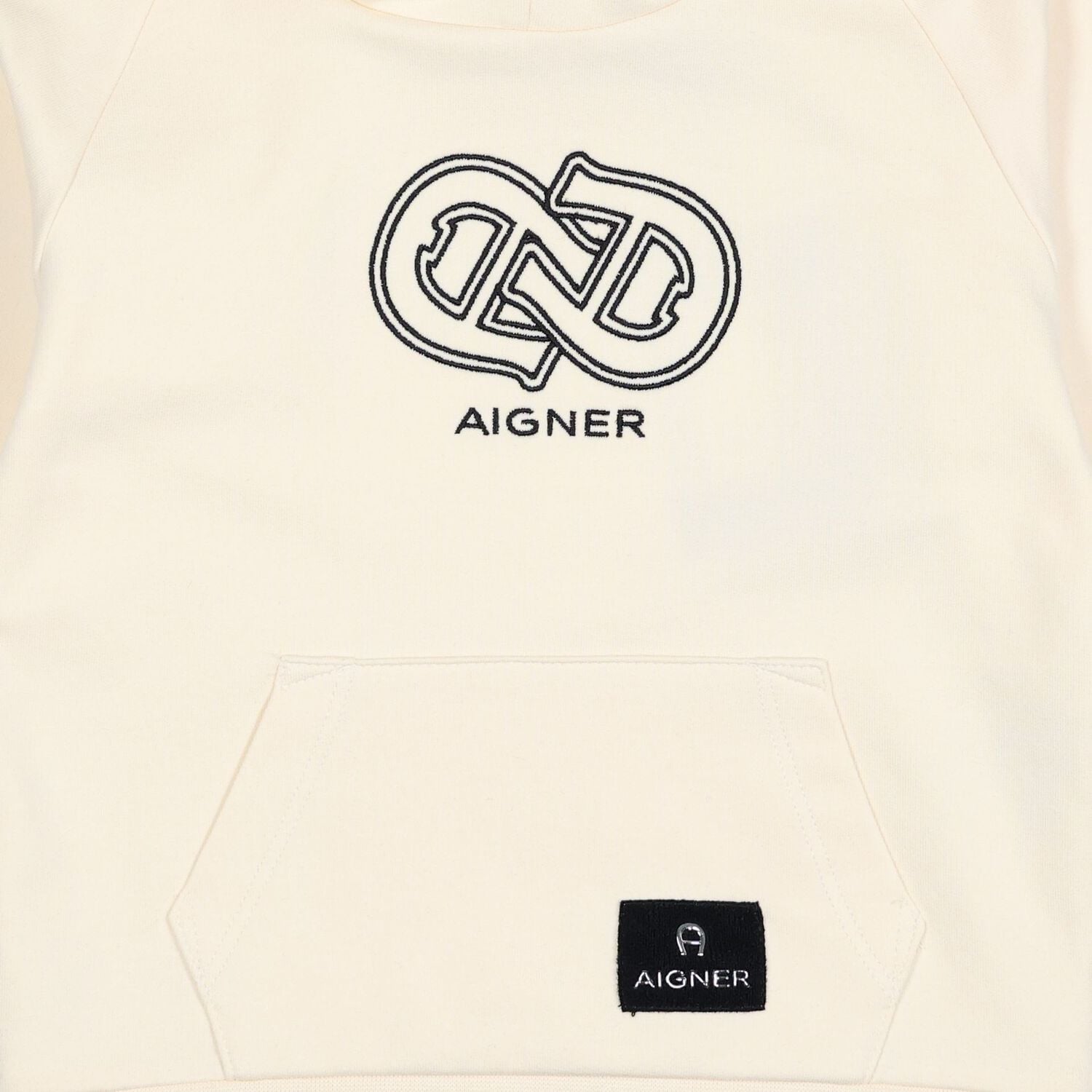 Younger Boys Beige Logo Hooded Top, 2, hi-res