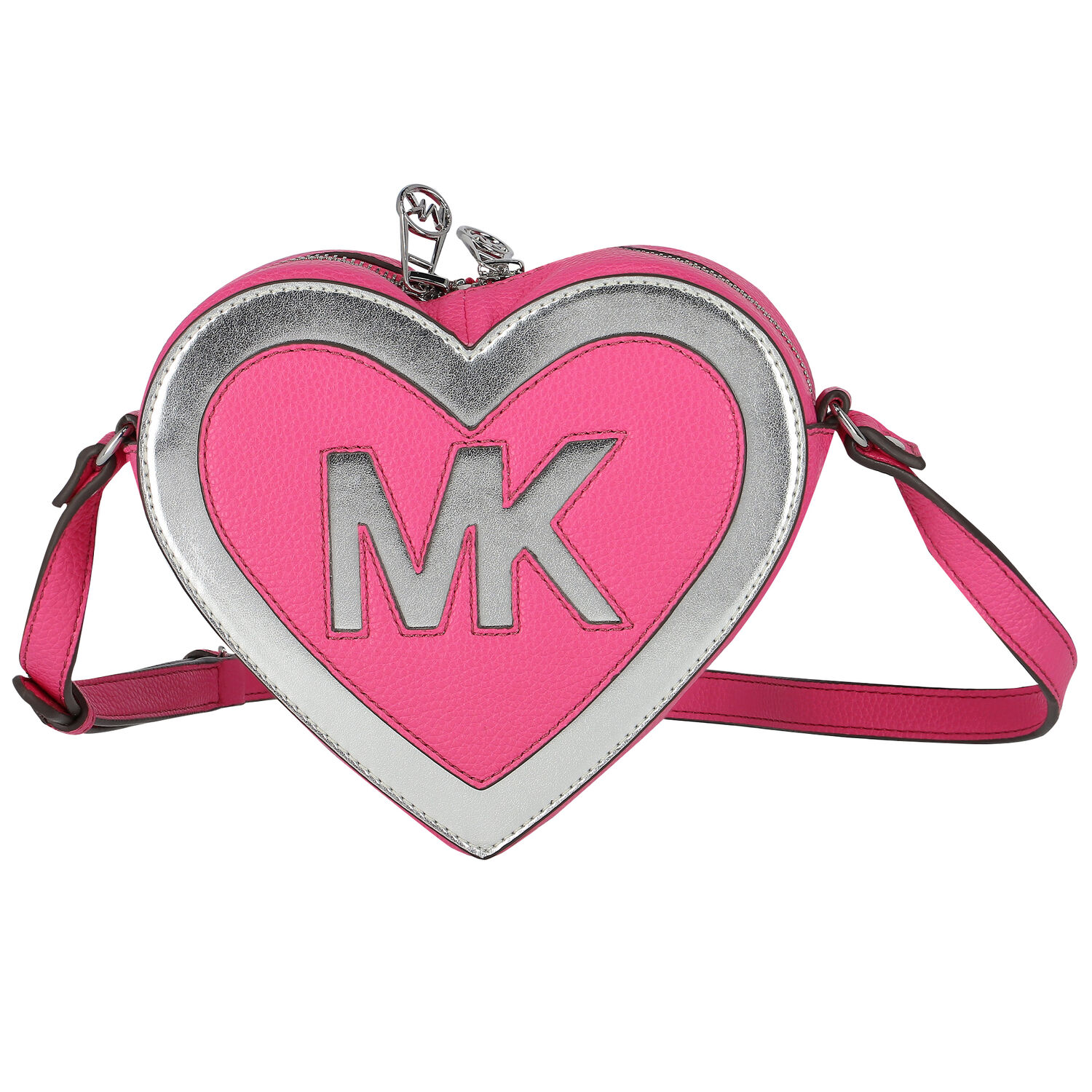 Girls Pink Heart Logo Shoulder Bag, 1, hi-res
