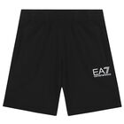 Boys Black Logo Shorts, 1, hi-res