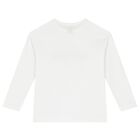 Boys White Logo Long Sleeve Top, 2, hi-res