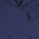 Boys Navy Blue Logo Hooded Top, 1, hi-res