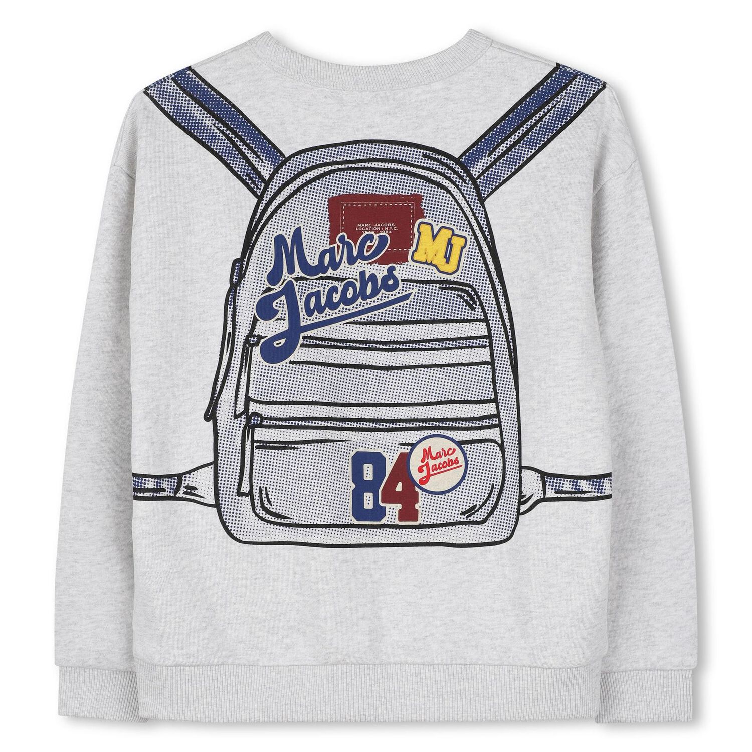 Boys Grey Logo Backpack Sweatshirt, 1, hi-res
