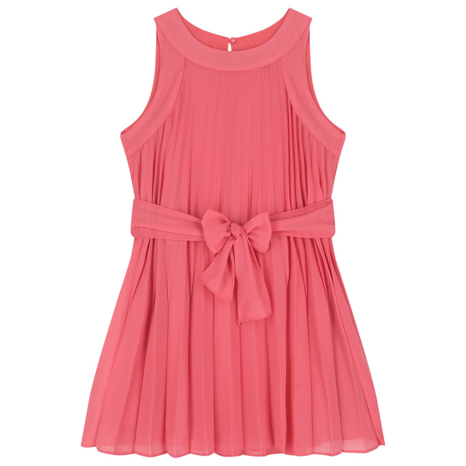 Girls Pink Pleated Dress, 1, hi-res