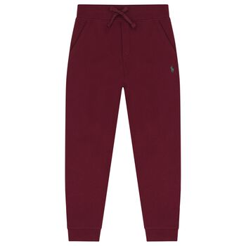 Boys Burgundy Logo Joggers