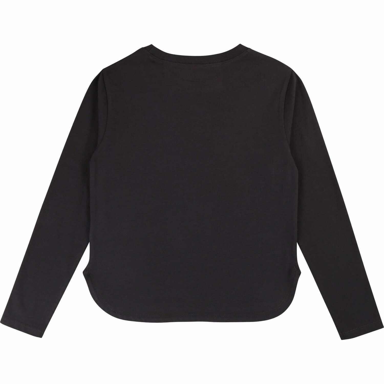 تيشيرت قطن باللون الاسود للبنات, 1, hi-res