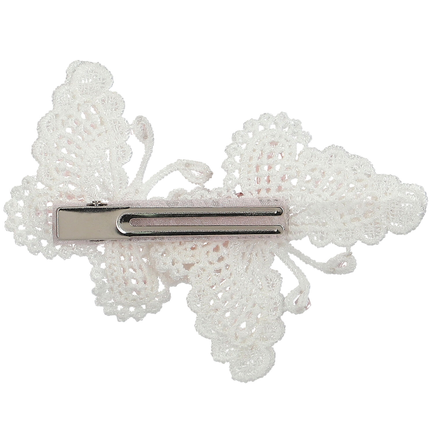 Girls White & Pink Embellished Butterfly Hair Clip, 2, hi-res image number null
