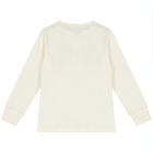 Boys Ivory Logo Long Sleeve Top, 3, hi-res