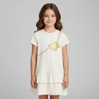 Girls Ivory Logo Bag Dress, 1, hi-res
