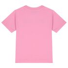Girls Pink Teddy Bear Logo T-Shirt, 2, hi-res