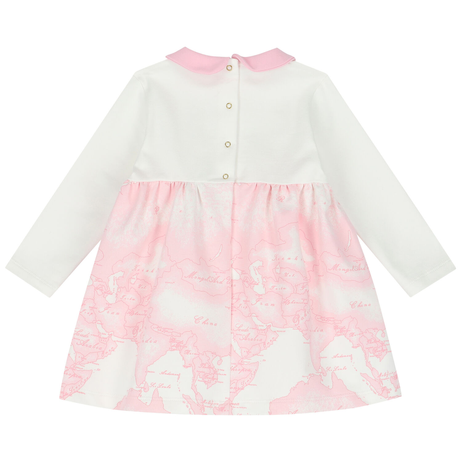 Baby Girls Ivory & Pink Geo Map Dress Set, 1, hi-res