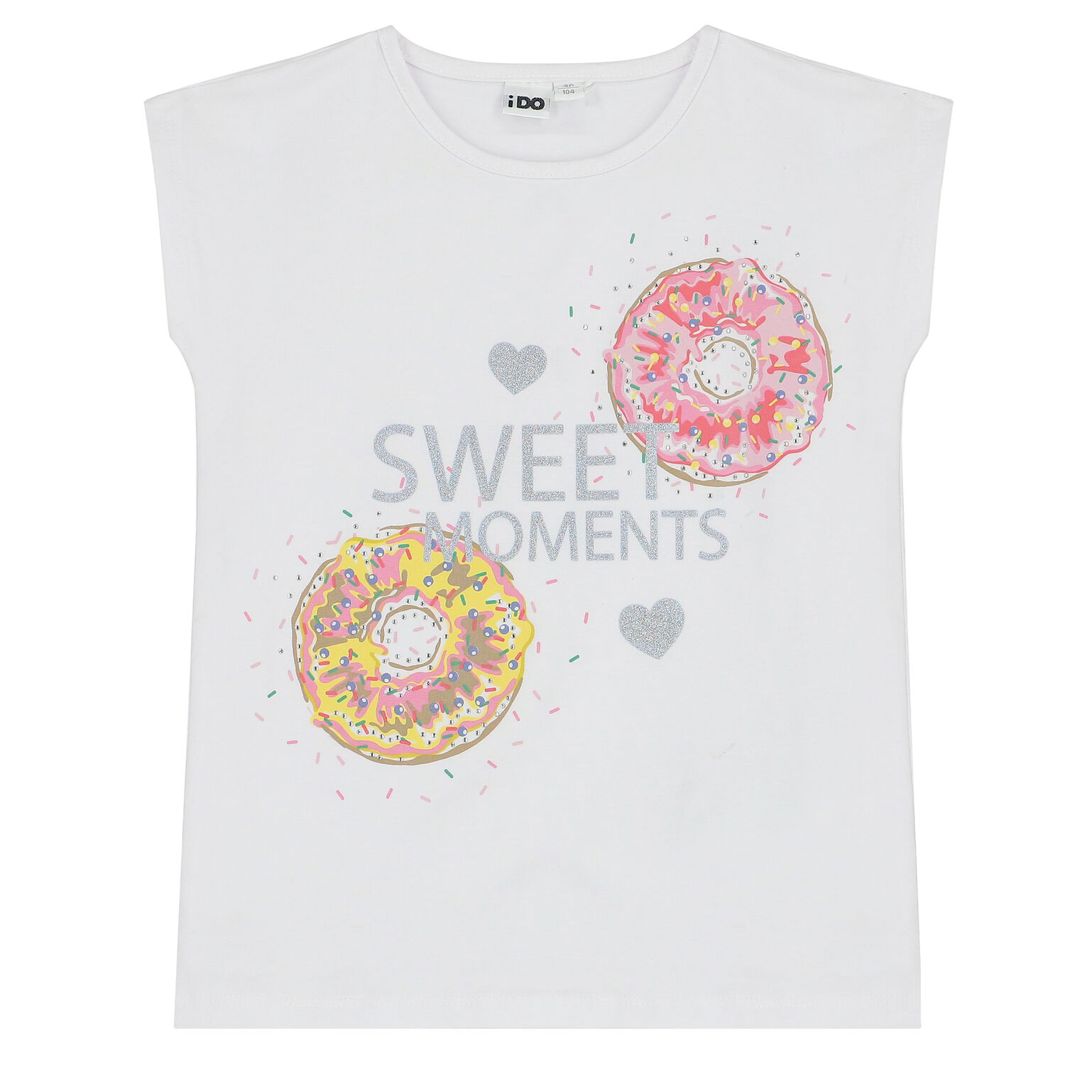 Girls White & Pink Shorts & T-Shirt Set, 1, hi-res