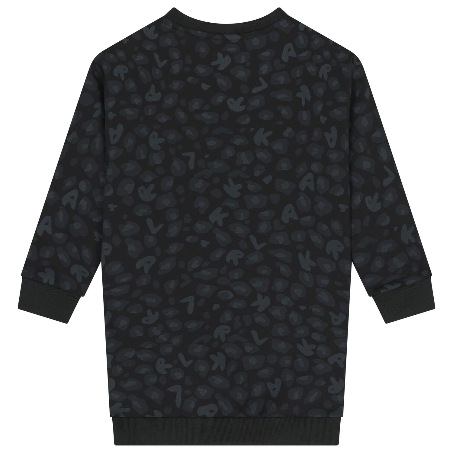 Girls Black Logo Dress, 1, hi-res