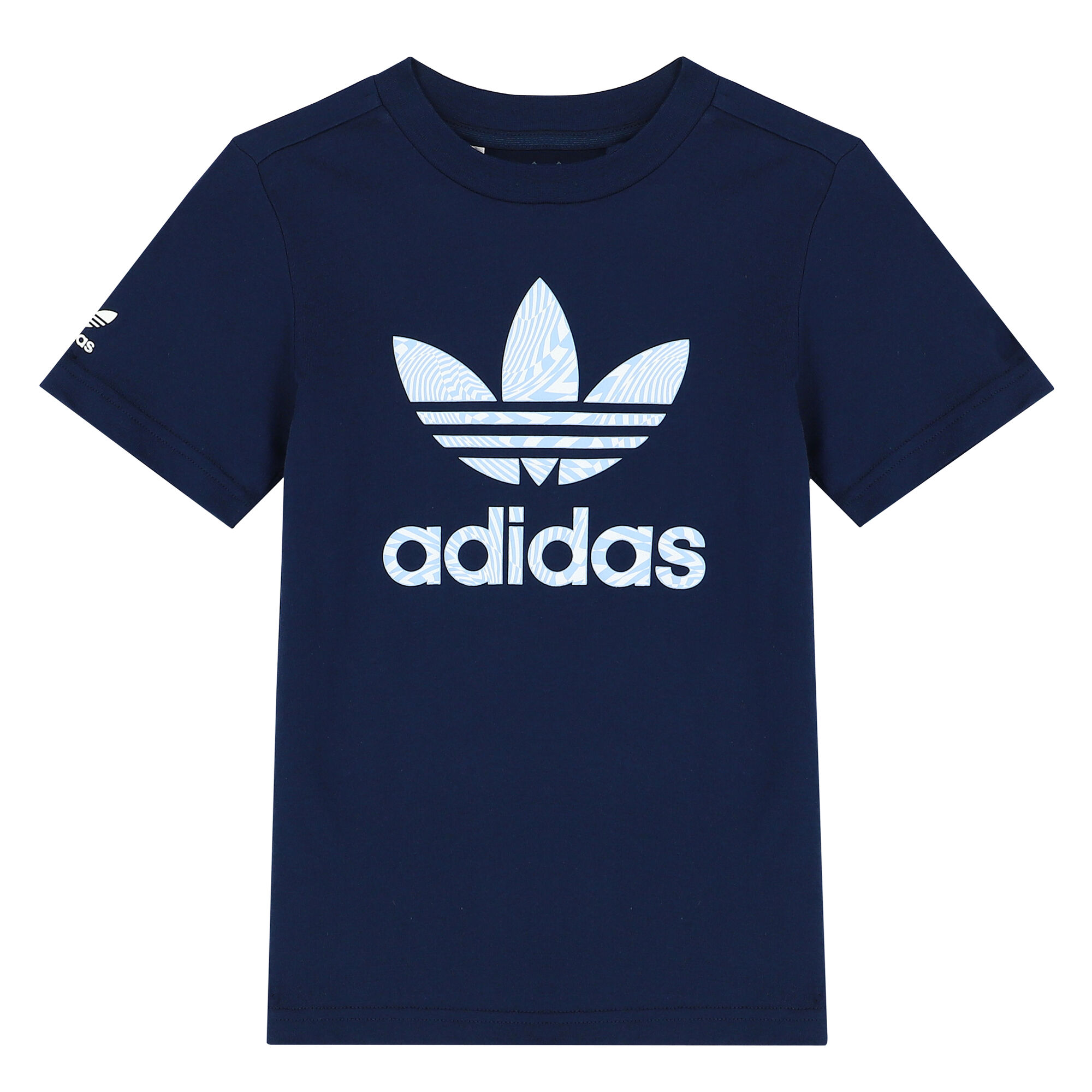 Adidas Kids Navy Blue Logo T Shirt Junior Couture QA