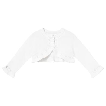 Baby Girls White Knitted Cardigan