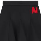 Girls Black Logo Scuba Pleated Skirt, 1, hi-res