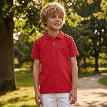 Boys Red Logo Polo Shirt
