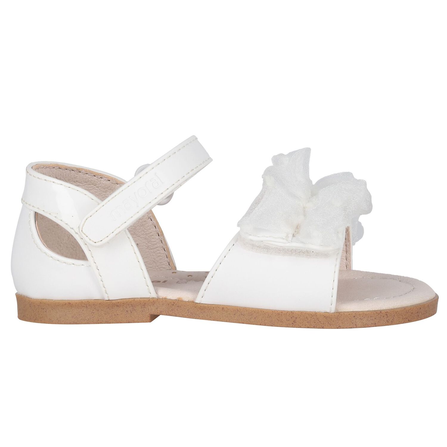 Girls White Patent Sandals, 1, hi-res image number null
