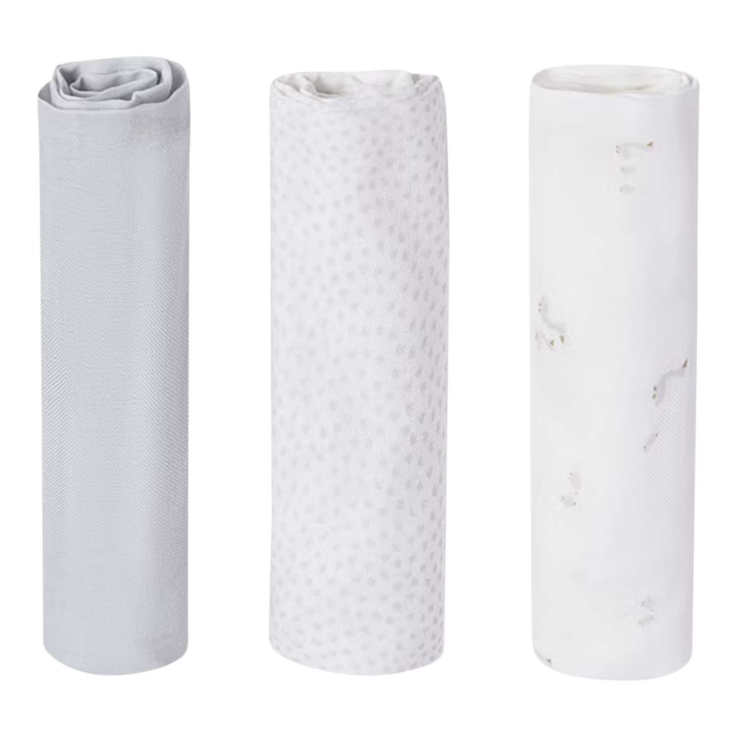 غطاء موسلين للأطفال باللون العاجي والرمادي للاولاد (3  قطع ), 1, hi-res