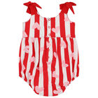 Baby Girls White & Red Striped Shortie, 1, hi-res