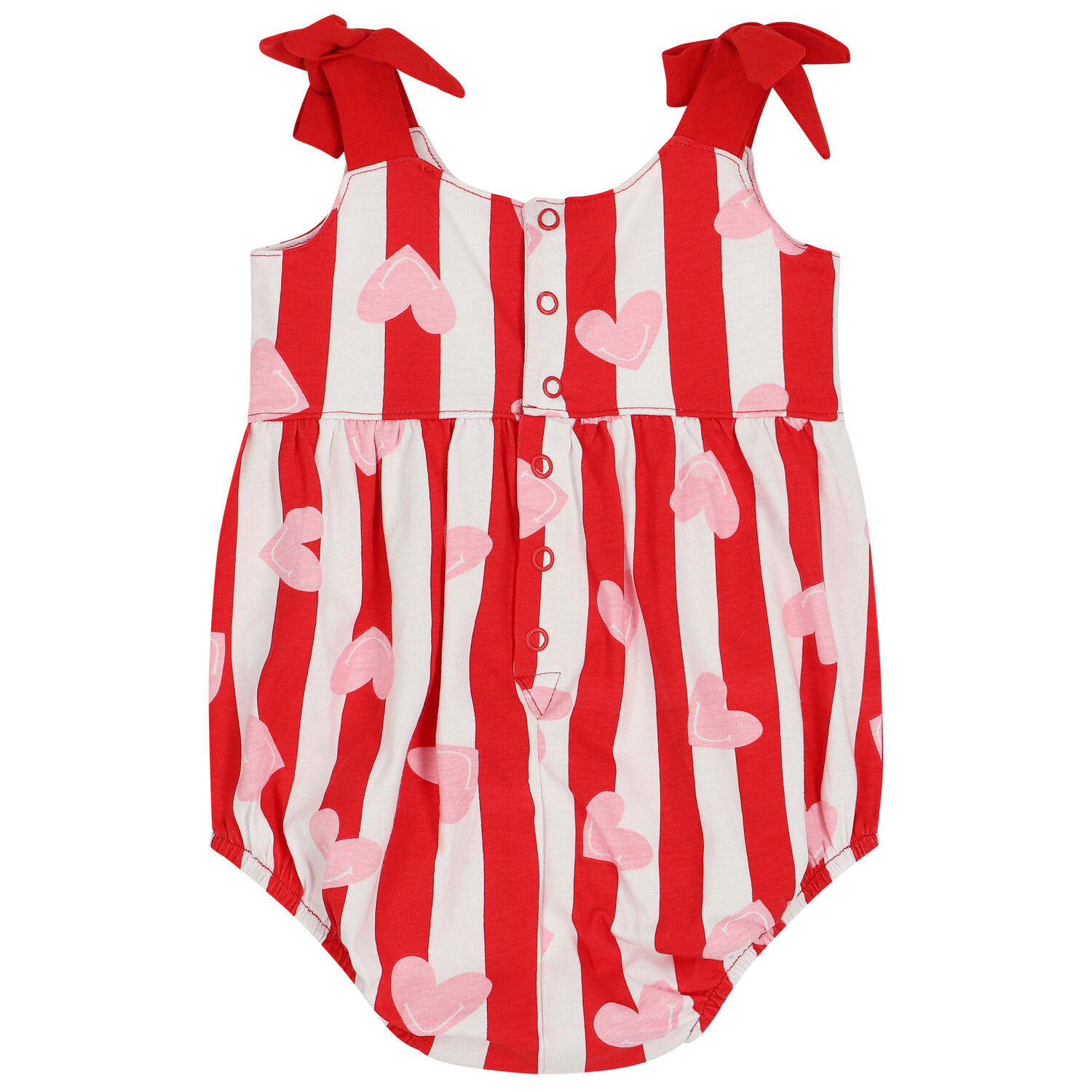 Baby Girls White & Red Striped Shortie, 1, hi-res