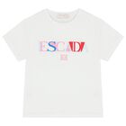 تيشيرت بنات بالشعار باللون الايبض , 1, hi-res