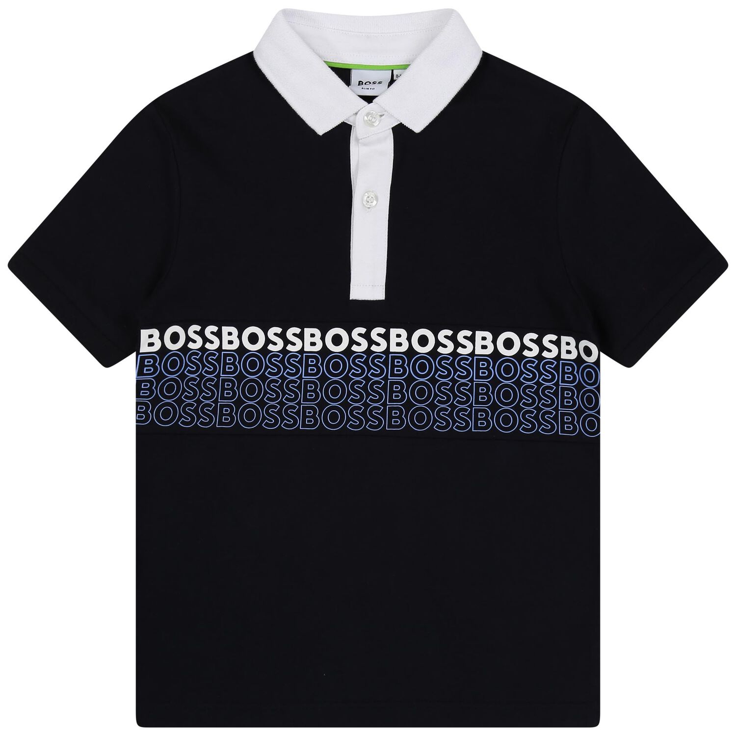 Boys Navy Blue Logo Polo Shirt, 2, hi-res