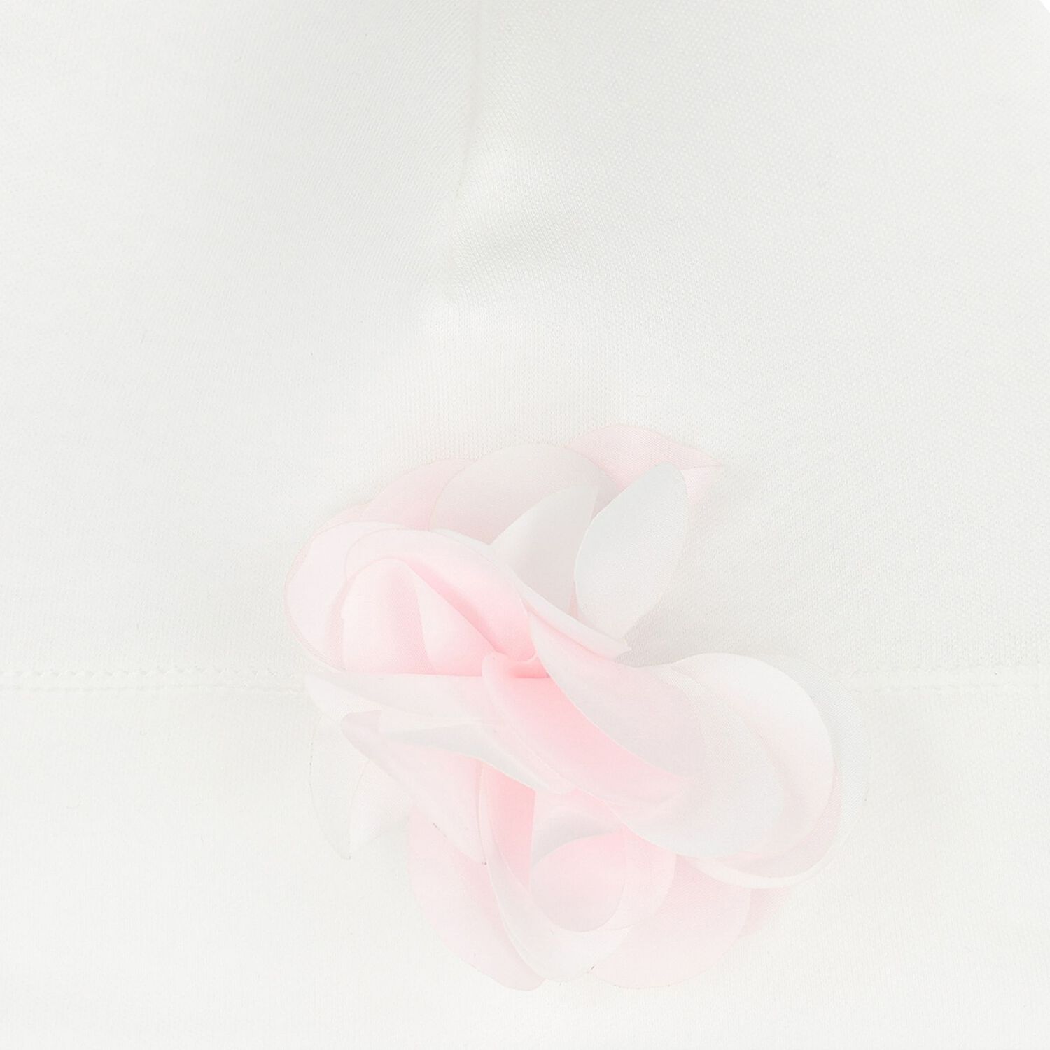 قبعة زهرية باللون عاجية ووردية للبنات, 1, hi-res