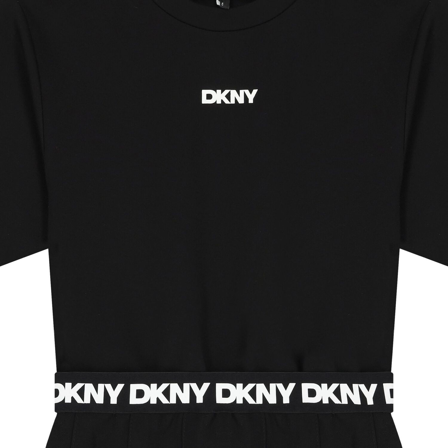 Girls Black & White Logo Dress, 1, hi-res
