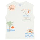 طقم شورت لركوب الأمواج للأولاد باللونين الأبيض والأخضر, 1, hi-res