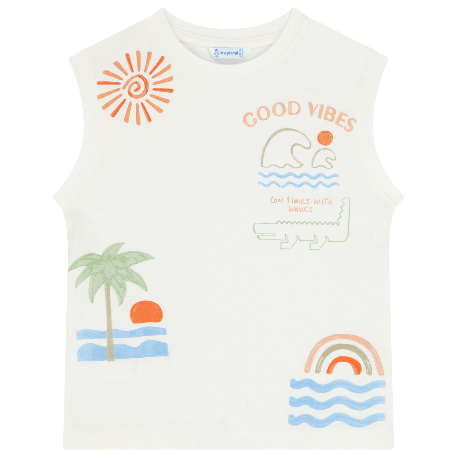 طقم شورت لركوب الأمواج للأولاد باللونين الأبيض والأخضر, 1, hi-res