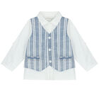 Baby Boys White & Blue Shorts Set, 1, hi-res