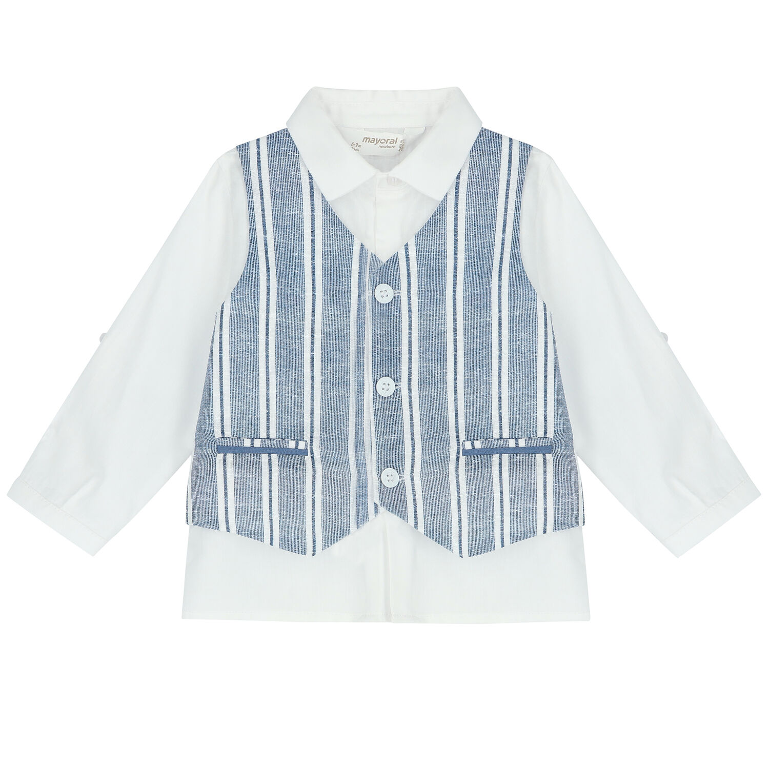 Baby Boys White & Blue Shorts Set, 1, hi-res image number null