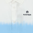 Younger Boys White & Blue Logo Shirt, 1, hi-res