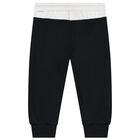 Younger Boys Black & White Logo Tracksuit, 1, hi-res