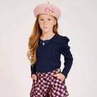 توب بأكمام باللون الازرق للبنات, 4, hi-res