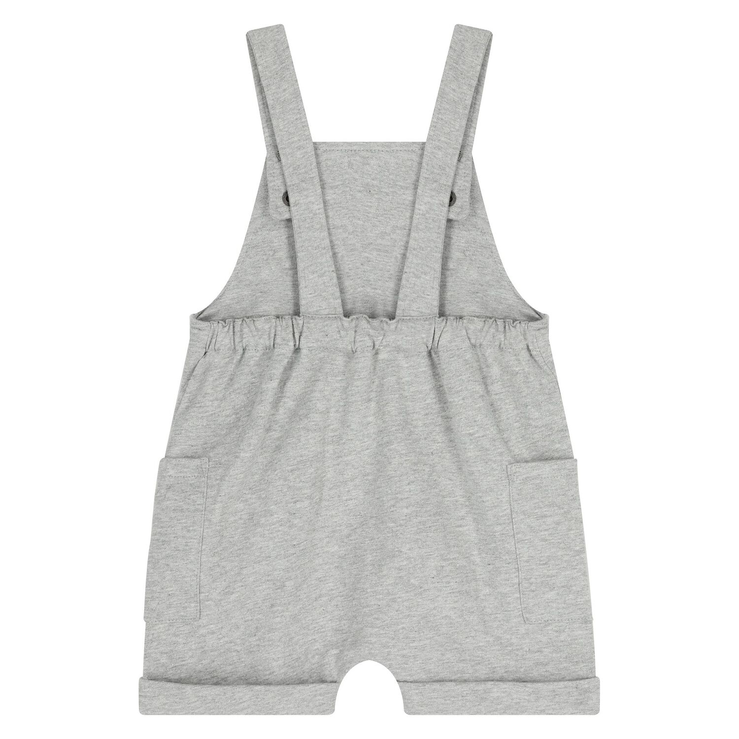 Younger Grey & White Teddy Bear Logo Dungaree Set, 2, hi-res