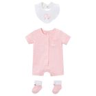 Baby Girls Pink Swan Romper Set, 3, hi-res