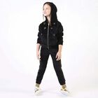 Girls black Velour Joggers, 1, hi-res
