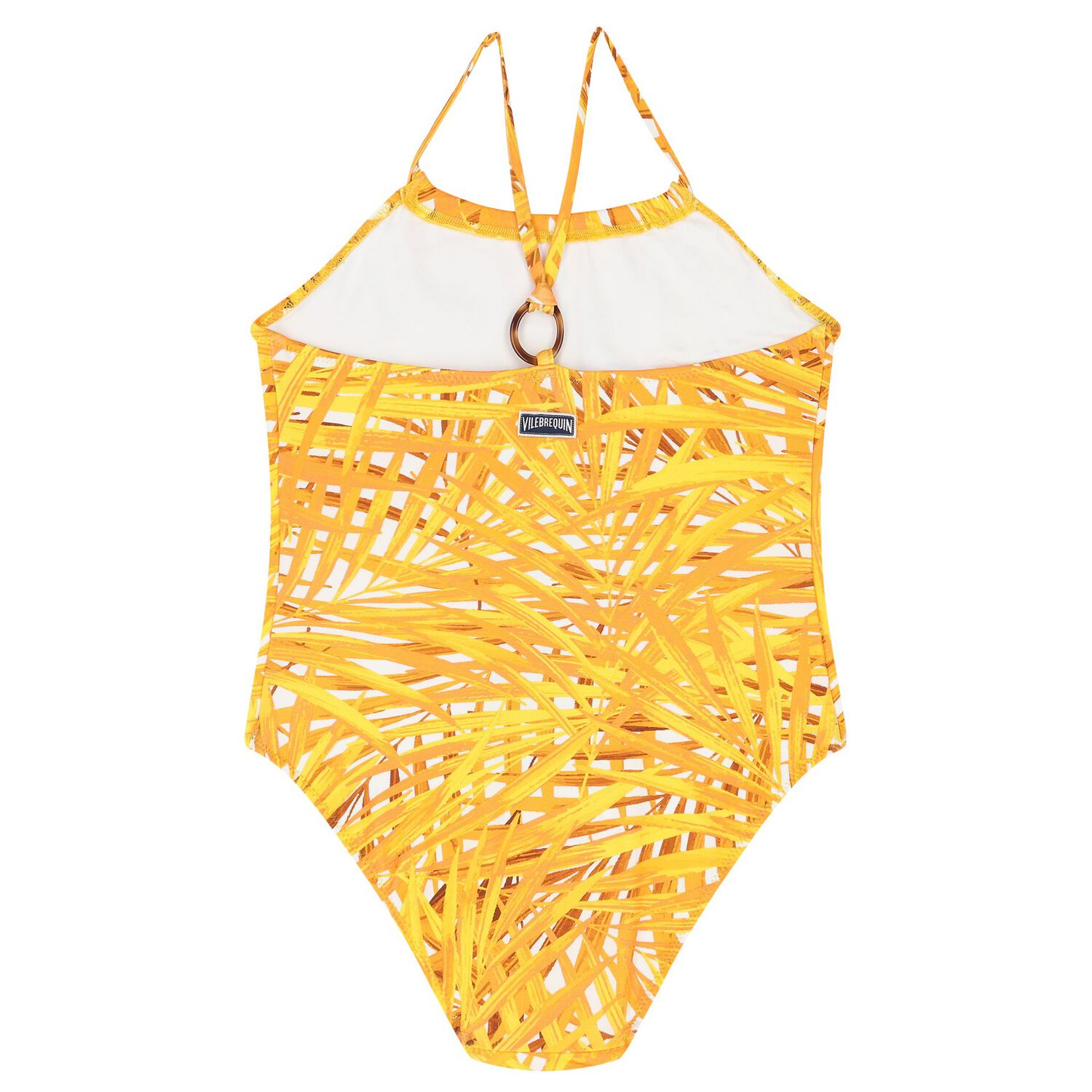 Girls Yellow Palm Swimsuit, 1, hi-res image number null