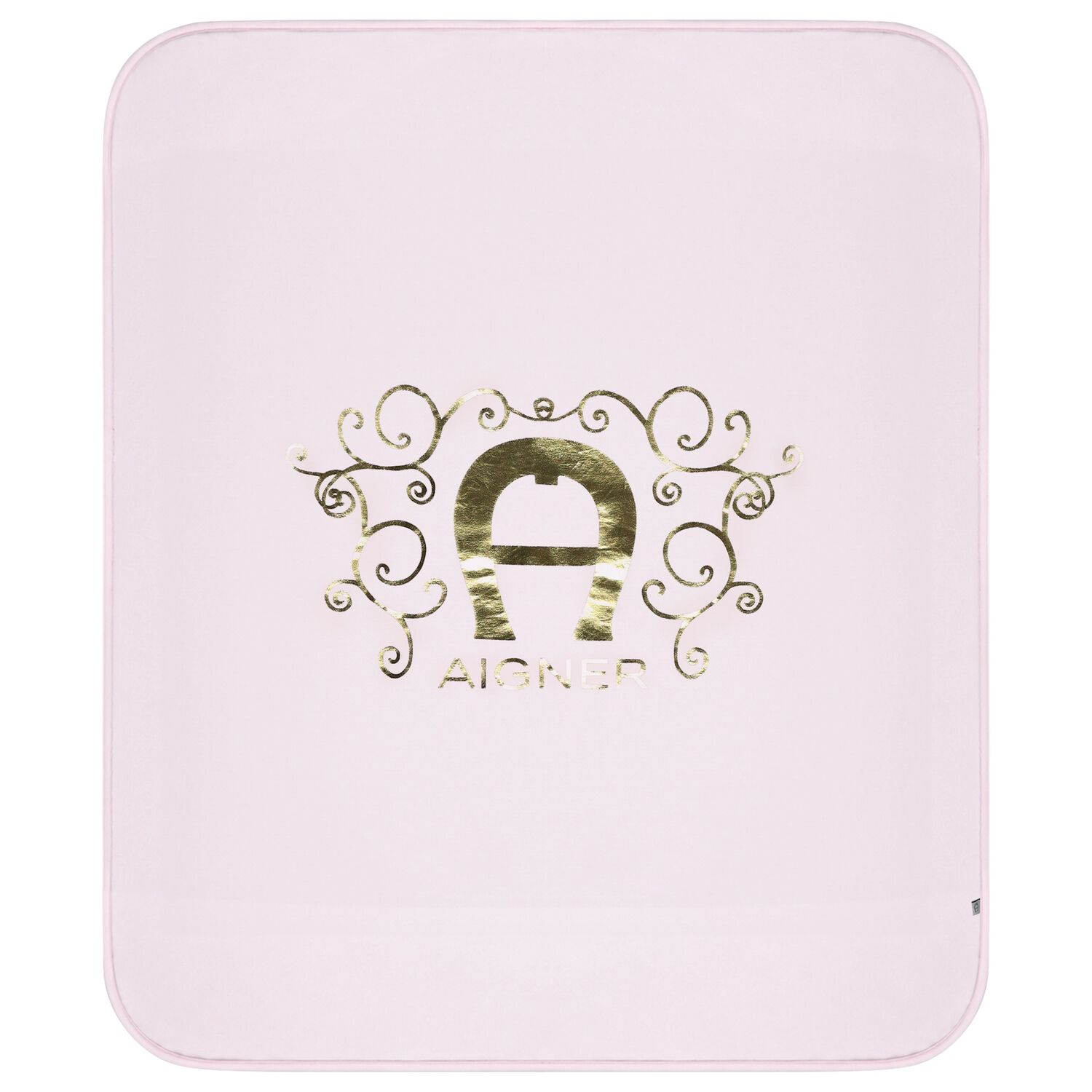 Baby Girls Pink & Gold Logo Blanket, 2, hi-res