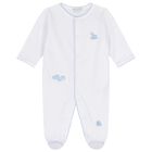 Baby Boys White & Blue Vintage Toy Treasures Babygrow Set, 1, hi-res