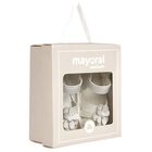 صندل بنات عاجي مزين بالزهور للأطفال , 1, hi-res