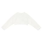 Younger Girls White Knitted Cardigan, 4, hi-res