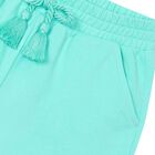 شورت جيرسي قطني باللون الأزرق للبنات, 3, hi-res