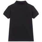 تيشيرت بولو بالشعار باللون الكحلى للاولاد, 2, hi-res
