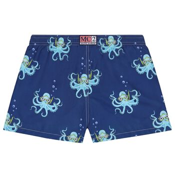 Boys Navy Blue Octopus Swim Shorts