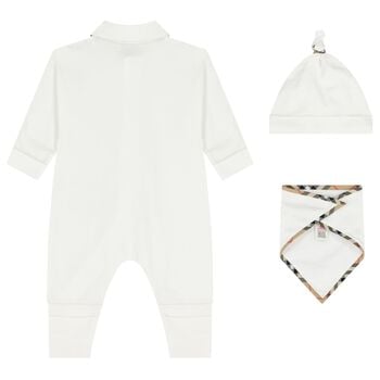 White Check Romper Gift Set