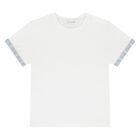 Baby Boys Blue & White Dungaree Set, 2, hi-res