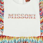 فستان أطفال متعدد الالوان مكشكش بالشعار  للبنات , 2, hi-res